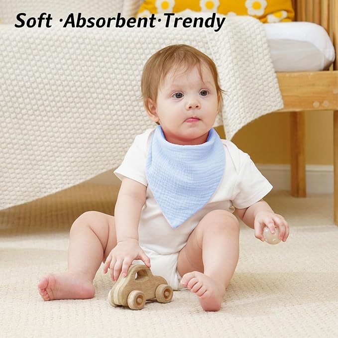 Muslin Baby Bibs Baby Drool Bandana Bibs for Baby Girls Boys Infant Newborn Toddler Drooling and Teething