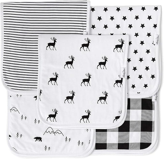 5-Pack Organic Cotton Burp Cloths – Large, Ultra-Soft 3-Layer Towels for Burping, Shoulder & Hand Use, Highly Absorbent