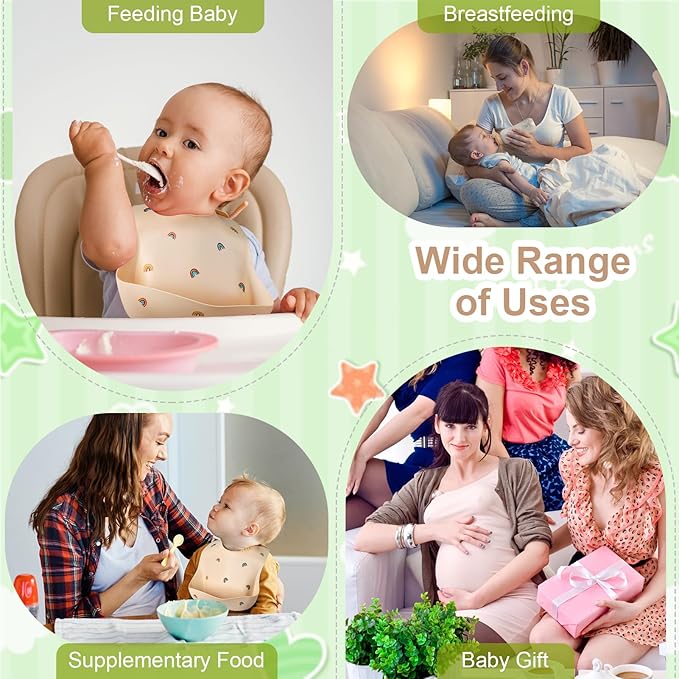 Accmor Silicone Baby Bibs, Waterproof Soft Bibs for Baby Girls Boys Feeding Eating, Silicone Baby Bibs with Large Pocket