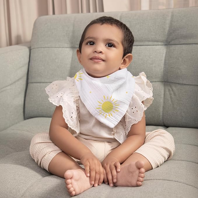 Muslin Baby bibs for drooling and teething, 100% cotton, Bibs for baby girl, Muslin bibs for boys (8 Pack)