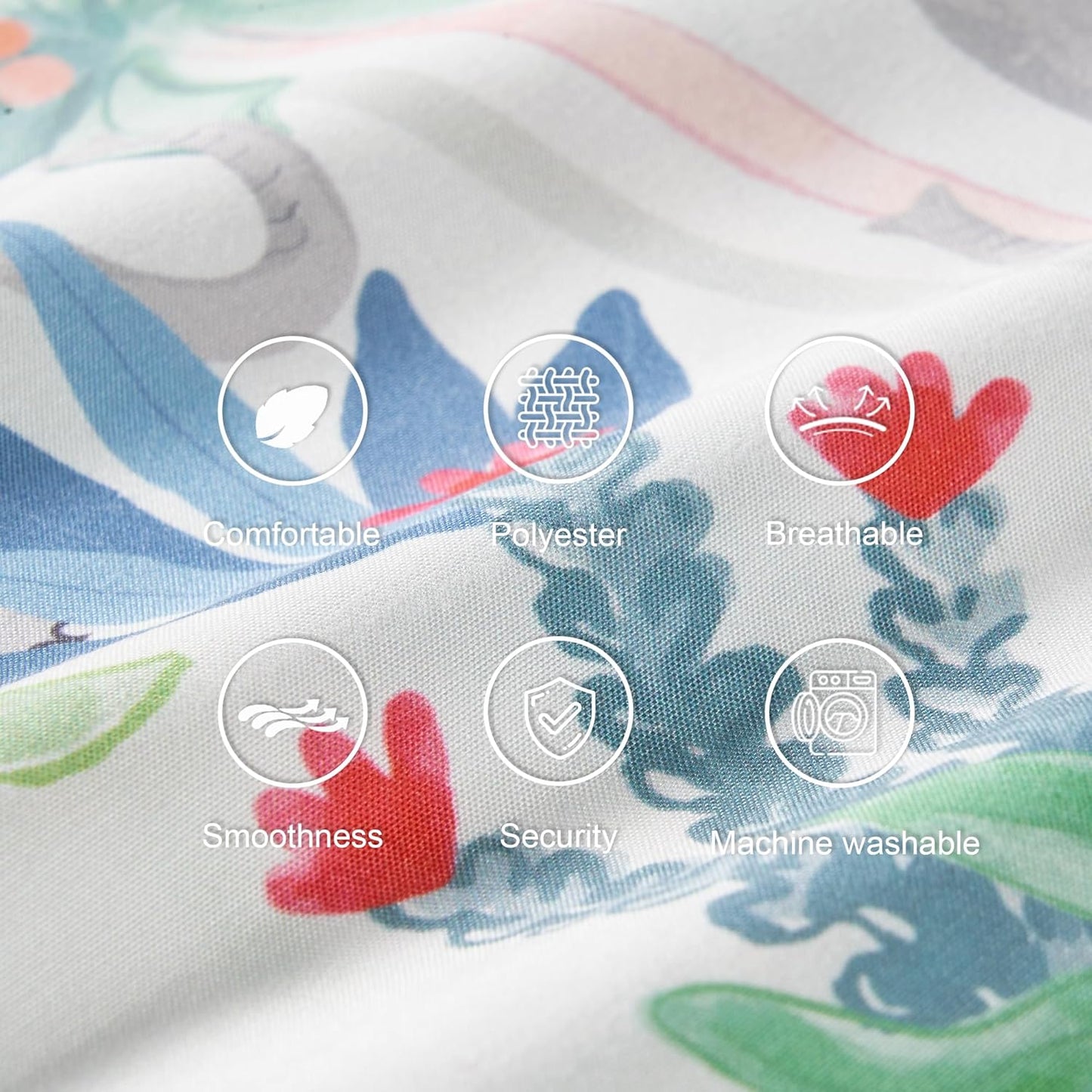 TILLYOU Toddler Pillowcases 13 x 18 Travel Pillow Case 2 Pack, Kids Pillowcases Machine Washable with Envelope Closure, Rainforest Elephant & Grey