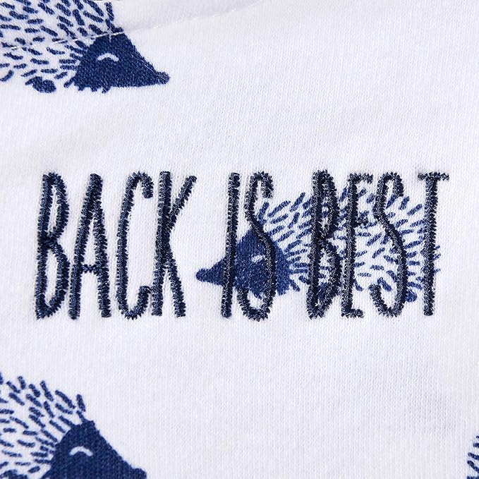 HALO 100% Cotton Sleepsack Swaddle, 3-Way Adjustable Wearable Blanket, TOG 1.5, Navy Hedgehog, Small, 3-6 Months