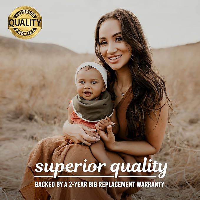 Kishu Baby Indi - Fairtrade Organic Baby Bibs for Girls or Boys - Rounded, 4-Way Reversible, 8 Layer Muslin Drool Bibs