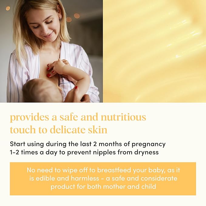 Lhamour 100% Natural Nipple Butter for Breastfeeding Moms, Soothing Nipple Cream with Coconut & Olive Oils, Beeswax, Safe for Baby, Relief for Sore, Dry & Cracked Skin, 1 oz