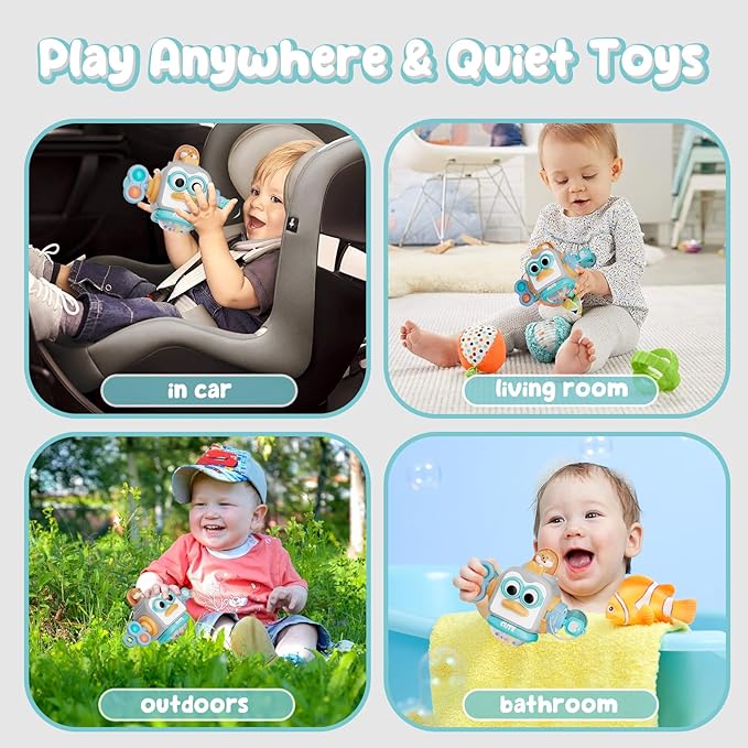 Montessori Toys for 1 Year Old,Sensory Toys for Toddlers 1-3,Baby Travel Activities Busy Board Cube,Fine Motor Skills Educational Toys,Birthday Gift for Kids Aged 6, 9, 10, 12, 18 Months