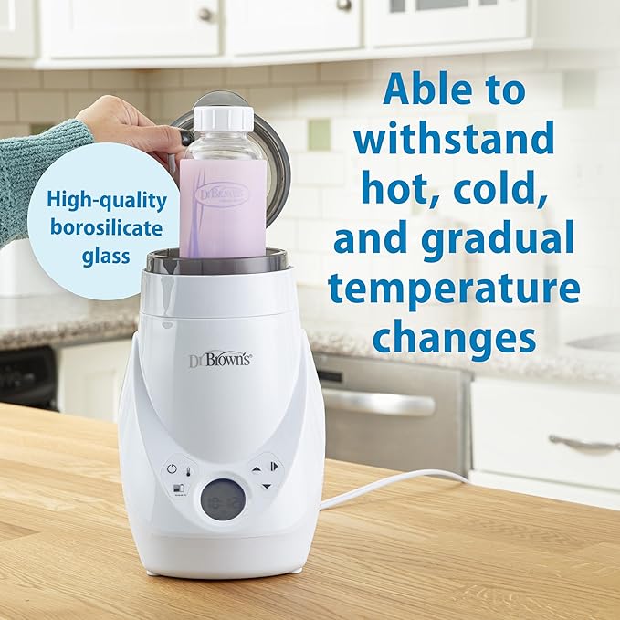 Dr. Brown's Anti-Colic Options+ Narrow Glass Baby Bottles with Silicone Sleeves, Glow, Mint, Pink, BPA-Free, 8 oz/250 mL, 0m+, 3-Pack