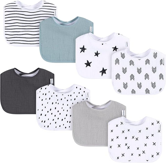 Gerber Unisex Baby Muslin 8 Pack Drooling Bibs
