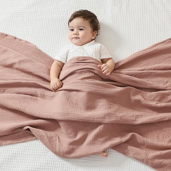 JELLYMONI 3 Pack Muslin Swaddle Blankets for Baby Boys Girls, Newborn Receiving Blanket Large 47 x 47 inches, Breathable Soft Baby Swaddling Wrap Nursery Blanket for Boys & Girls Unisex