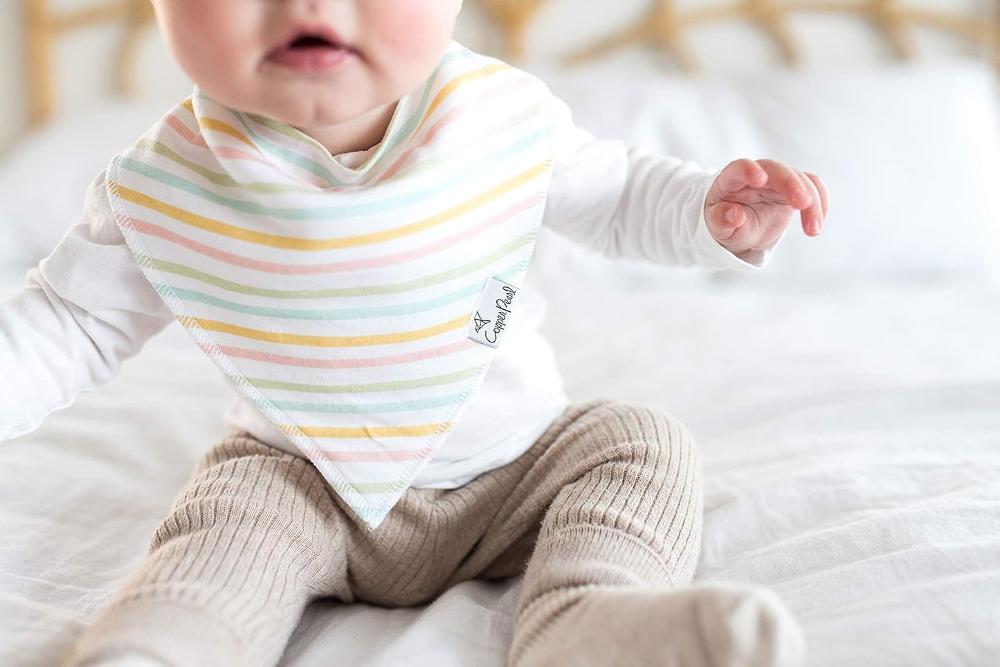 Copper Pearl 6 Pack Soft Cotton Baby Bibs for Drooling and Teething, Absorbent Drool Bibs for Baby Girl, Adjustable to Fit Newborns to Toddlers, Tons of Styles (Sunny Set)