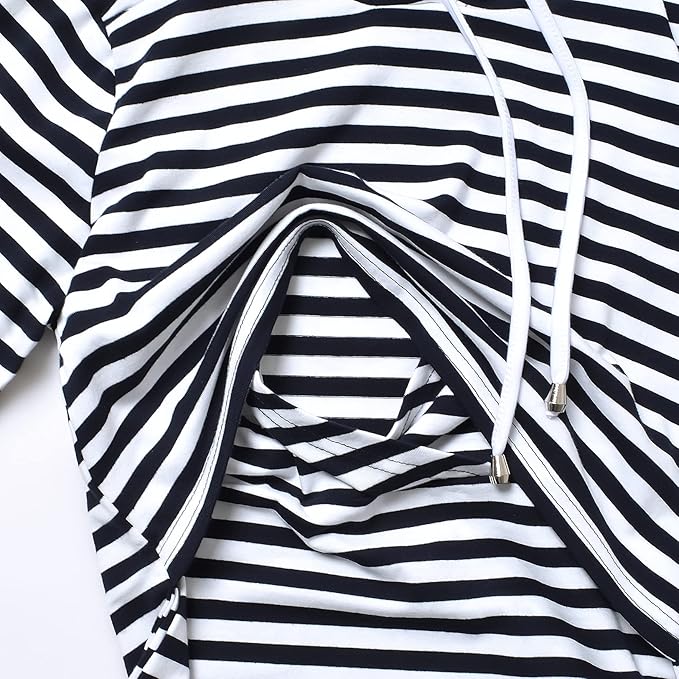 GINKANA Women's Nursing Hoodie Sweatshirt Long Sleeves Breastfeeding Maternity Tops Casual Clothes