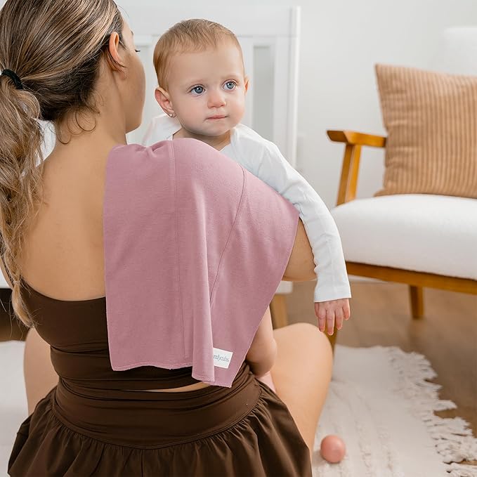 Comfy Cubs Baby Burp Cloths Set (Pack of 10) - Large, 6-Layer, Ultra Absorbent 100% Cotton for Infant Spit-Up, Drool, and Messes - Soft, Gentle, Thoughtful New Born Baby Gifts, Mauve