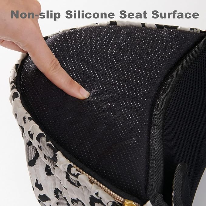 SUNVENO Baby Hip Carrier with Hip Seat, CPC-Certified, Ergonomic Infant Carrier for Newborns & Toddlers up to 45 lbs, Adjustable Waistband, Multiple Pockets, All-Season, Grey,Leopard Print