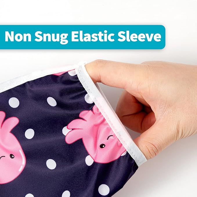 3 Pcs Long Sleeved Bib Set|Baby Waterproof Bibs with Pocket Bundle|Toddler Bib with Sleeves|Stain Resistance Smock 6-24 Month