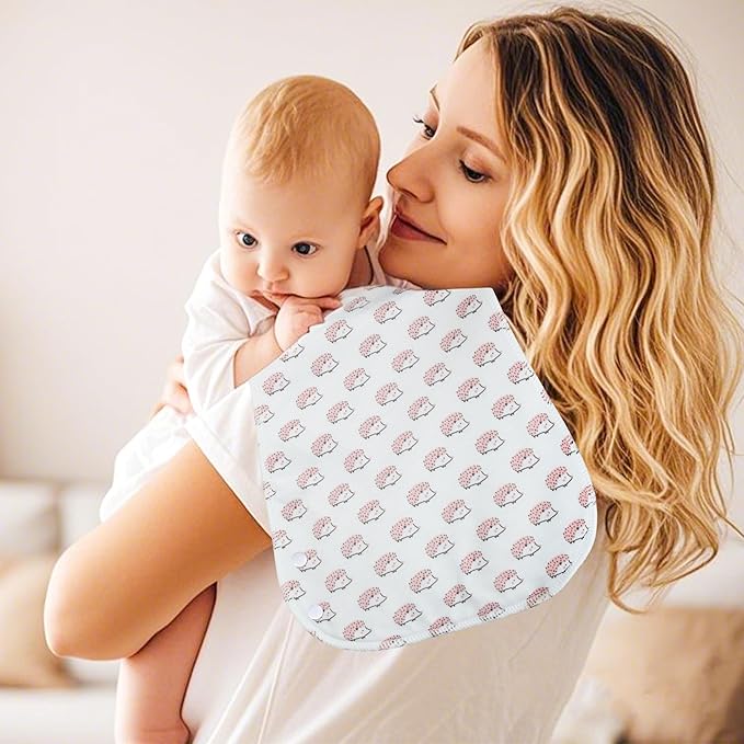 2-in-1 Burp Cloths and Baby Bibs - 6 Pack Large Super Absorbent Soft Cotton Burping Cloths for Spit Up, 3 Layers Thick Baby Burp Rags for Girls & Boys