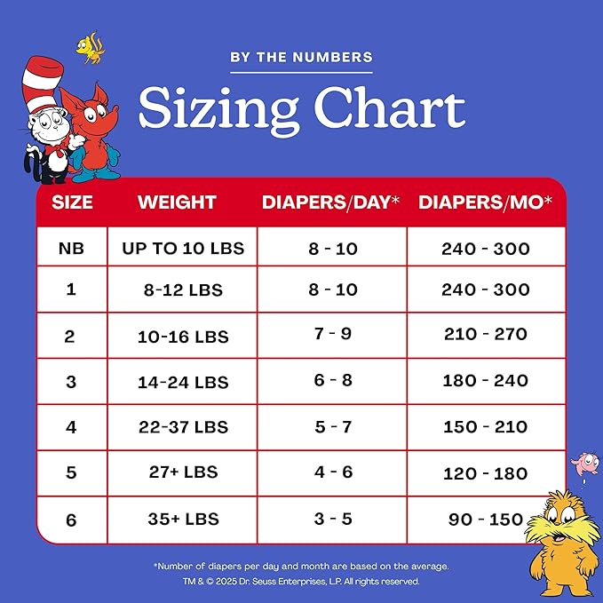 Hello Bello Dr. Seuss Babies Premium Diapers, Size 6, 42 Count: Softness & Protection for Sensitive Skin