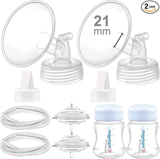 Maymom Pump Parts Compatible with Spectra S2 S1 Replacement Kit for Spectra Pump Parts 21mm Flange Duckbill Valve Tube Bottle Backflow Protector, Not Original S2 Accessories