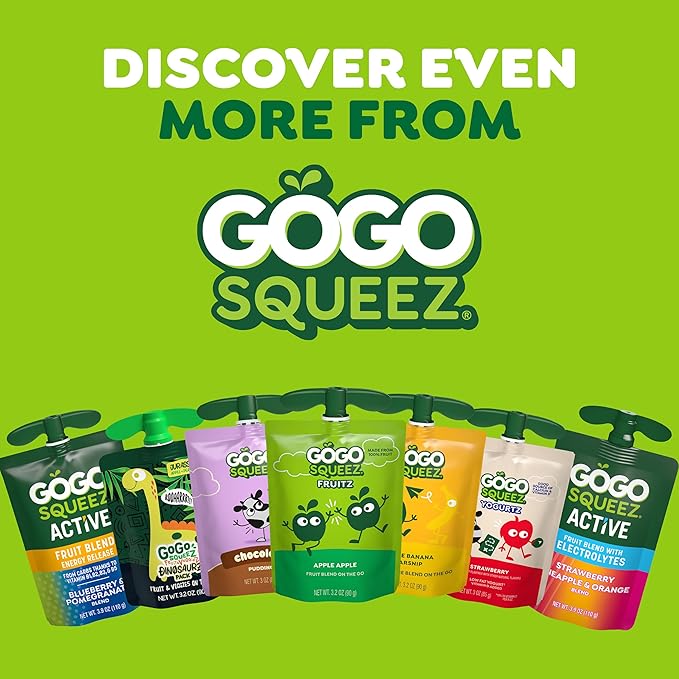 GoGo squeeZ PuddingZ Variety Pack, On-the-Go Chocolate and Vanilla Pudding, 3 oz. Pouches (Pack of 20), BPA Free Pouches