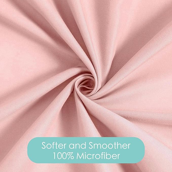 TILLYOU Toddler Pillowcase 2 Pack with Envelope Closure,13" x 18" Silky Soft Microfiber Travel Kids Pillowcase for Boys and Girls, Pink