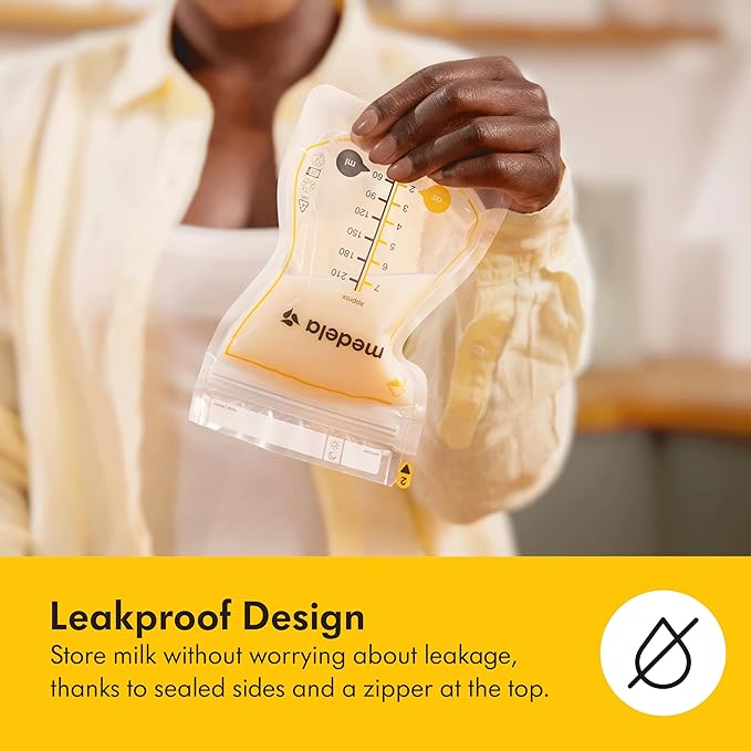 Medela Easy Pour Breastmilk Storage Bags 200 Count 7oz/210ml Disposable, Leakproof, Fast Freeze, Breast Milk Protection Recyclable & BPA Free