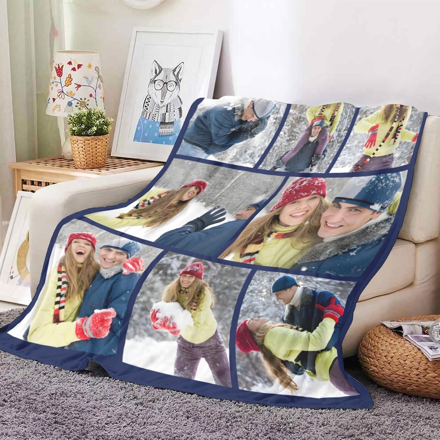 Ships Next Day, Custom Blankets with Pictures, Personalized Gifts for Boyfriend, Girlfriend, Photo Blankets Customized