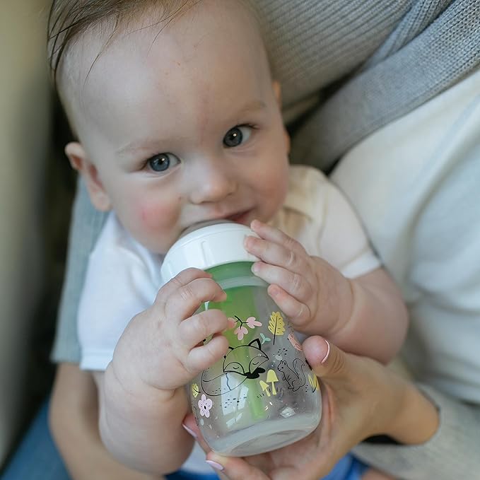 Dr. Brown’s Natural Flow® Anti-Colic Options+™ Wide-Neck Baby Bottle Designer Edition Bottles, Woodland Decos, 5 oz/150 mL, Level 1 Nipple, 2-Pack, 0m+