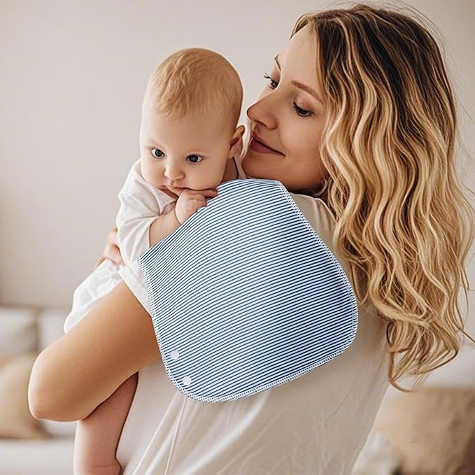2-in-1 Burp Cloths and Baby Bibs - 6 Pack Large Super Absorbent Soft Cotton Burping Cloths for Spit Up, 3 Layers Thick Baby Burp Rags for Girls & Boys