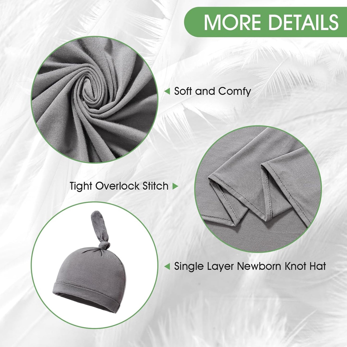 iEvolve Cotton Knitted Baby Swaddle Blanket with Hat Headband Set Newborn Swaddle Wrap Receiving Blankets for Baby Girl Boy 45" x 45"(Dark Grey)