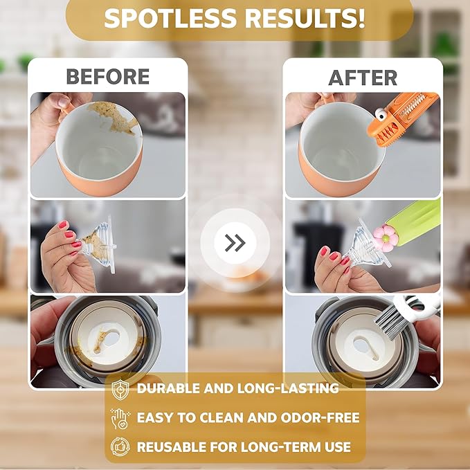 Cup Lid Cleaning Brush, 3 in 1 Cup Cleaner Brush New Multifunctional Lid Cleaner Lid Brush Cleaning Tool Multipurpose Bottle Gap Cleaner Brush Green