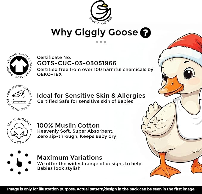 3 Pack Baby Bibs for Boys & Girls | Cotton, Absorbent Drooling & Teething Bib | Thick, Adjustable Snap-on