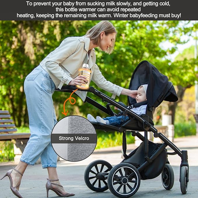 Portable Bottle Warmer,Travel-Friendly,Fast-Heating,Cordless & Rechargable,Baby Bottle Warmer,Comfortable Feeding Bottle Warmer on The Go,Precise Temperature