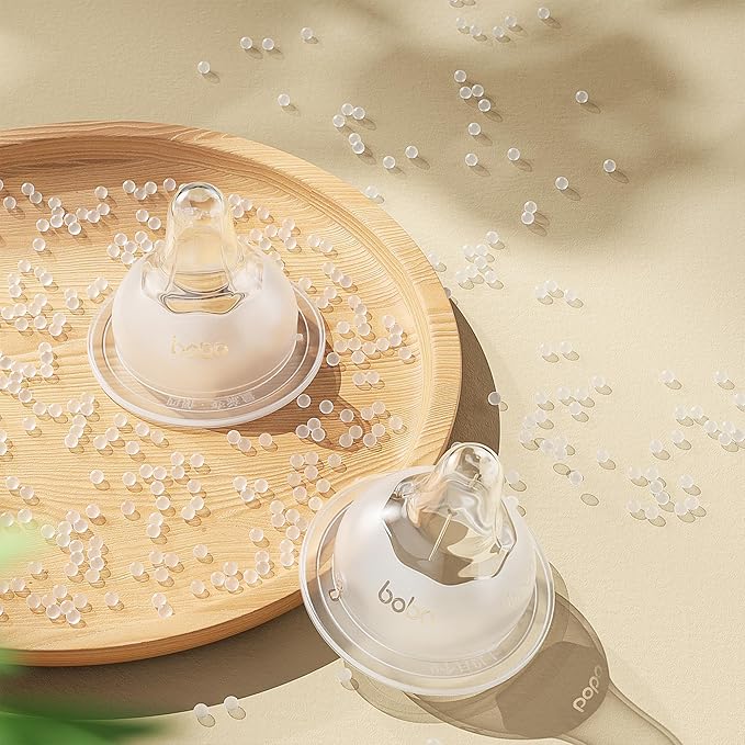 YOHKOH Glass Baby Bottles with Slow Flow Nipple, Newborn Anti-Colic Baby Bottles for 0+ Months, Wide Neck Feeding Bottle, Clear (Red, 5oz (Pack of 2))