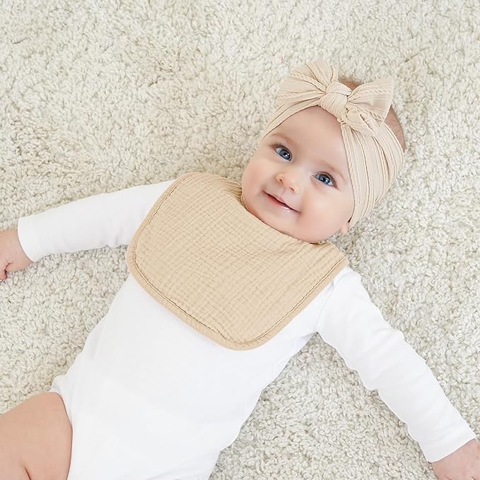 100% Cotton Muslin Baby Bibs 10-Pack Baby Drool Bibs for Unisex Baby Toddlers Infant Newborns Drooling and Teething