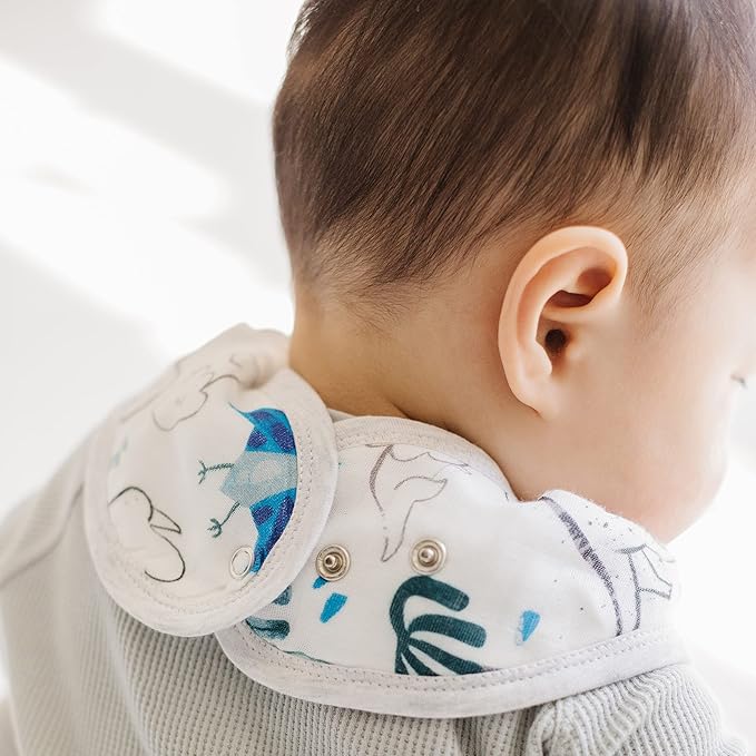 Loulou Lollipop Muslin Bandana Bib Drool Bib Set for Baby Girl and Boy, Adjustable 3 to 36 Months, 2 Pack