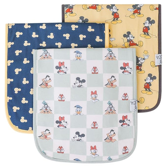 Copper Pearl Baby Burp Cloth Large 21''x10'' Size Premium Absorbent Triple Layer 3-Pack Gift Set Mickey Mouse & Friends