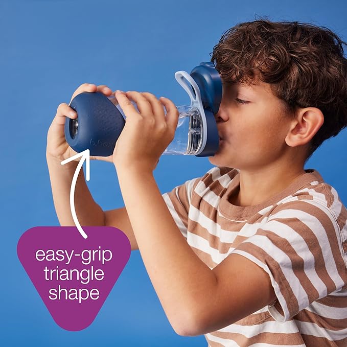 b.box 15 oz Sport Spout Kids Water Bottle for School, Sports, Travel, Daycare. Leakproof, Spill Proof, Dishwasher Safe. Easy Grip Triangle Shape, Durable Tritan Material. BPA Free.