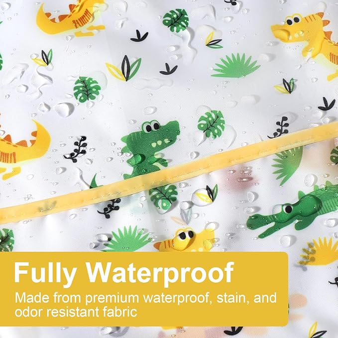 Accmor 5 Pack Long Sleeve Bibs, Baby Smock Waterproof Sleeved Bib Smock for Baby Toddler 6-36 Months