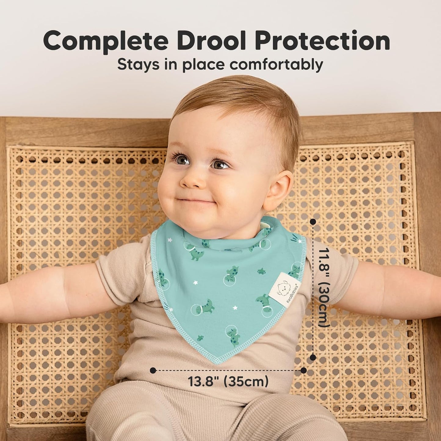 10-Pack Organic Baby Bandana Bibs for Girls - Super Absorbent Triangle Baby Bibs for Drooling and Teething Infant, 100% Cotton Extra Soft for Newborn, Infant 0-36 Months (Cosmo)