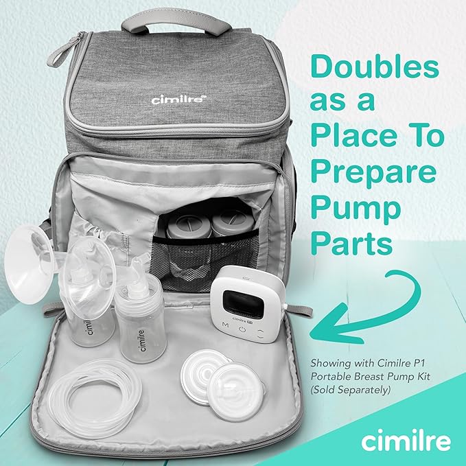 Cimilre S6+ Adjustable Rechargeable Breast Pump & Journey Breast Pump Backpack Bundle – Hospital Strength Double Electric Pump with Stylish Travel Backpack