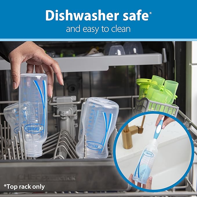 Dr. Brown's Natural Flow Anti-Colic Options+ Narrow Baby Bottle, Bear & Owl, 8 oz/250 mL, with Level 1 Slow Flow Nipple, BPA Free, 0m+, 2-Pack