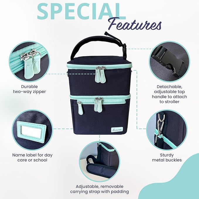 Cool Insulated Breast Milk Cooler Bag with Dual Sections, Non-Toxic, Perfect for Day Care Bottles and Pumping Working Traveling Moms to Keep Breast Milk Cold and Fresh On The Go