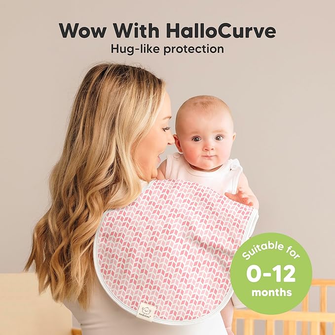 KeaBabies 4-Pack Baby Burp Cloths Baby Girl, Boy - Organic Cotton Burp Cloth, Extra Large, Absorbent, Soft Burping Cloths & Bibs Set for Babies, Newborn Burp Clothes, Thick Burp Rags (Blush)