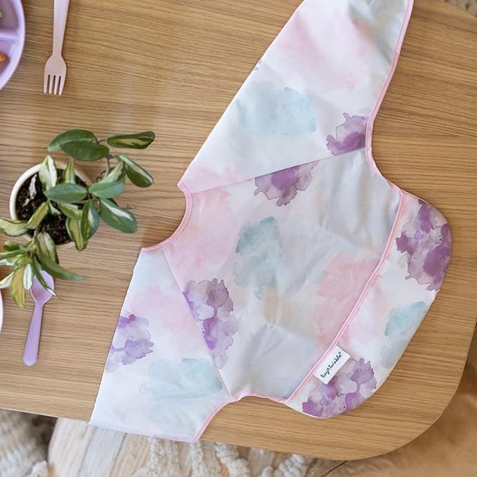 Tiny Twinkle Long Sleeve Bib for Babies & Toddlers – Waterproof Smock Bib for Eating – Machine Washable & Mess-Proof, Baby Feeding Essential & Shower Must-Have(Cotton Candy, 6–24M)