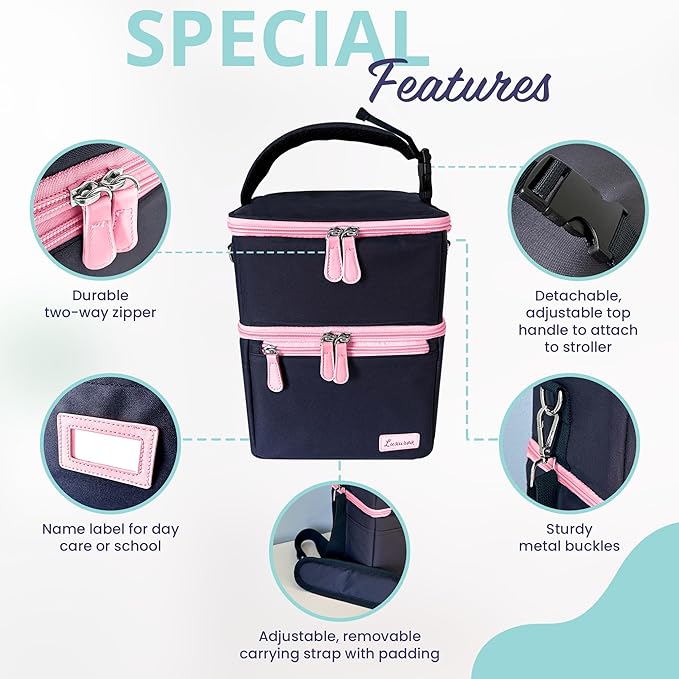 Cool Insulated Breast Milk Cooler Bag with Dual Sections, Non-Toxic, Perfect for Day Care Bottles and Pumping Working Traveling Moms to Keep Breast Milk Cold and Fresh On The Go
