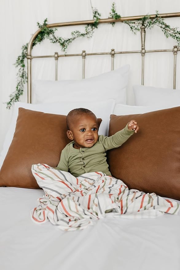 Copper Pearl Large Premium Knit Baby Swaddle Receiving Blanket Linus