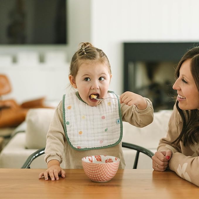 Little Unicorn Premium Classic Bib 3 pack | Adjustable as baby grows | Soft fabric on skin | Great for first time eaters (Party Animals)