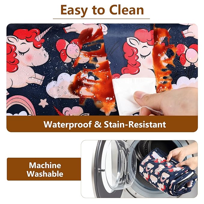 High Chair Cover for Baby Restaurant: Sprouterie Baby High Chair Covers for Restaurant Highchair with Safety Harness Stain and Slip Resistant Waterproof Portable for Outdoor Indoor Eating Unicorn