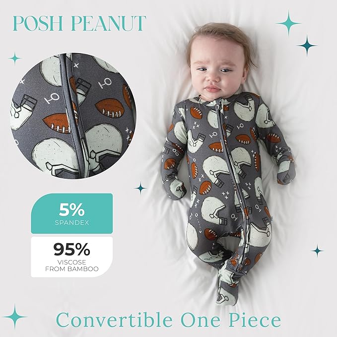 Posh Peanut Convertible Baby Sleepers - Girls Footless Baby Pajamas with 2 Way Zipper for Easy Diaper Changes