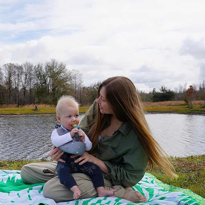 BPA-Free Silicone Baby Bibs with Travel Case, Toddlers Boys/Girls, Large Pocket, Adjustable, Toddlers 6-48 Months