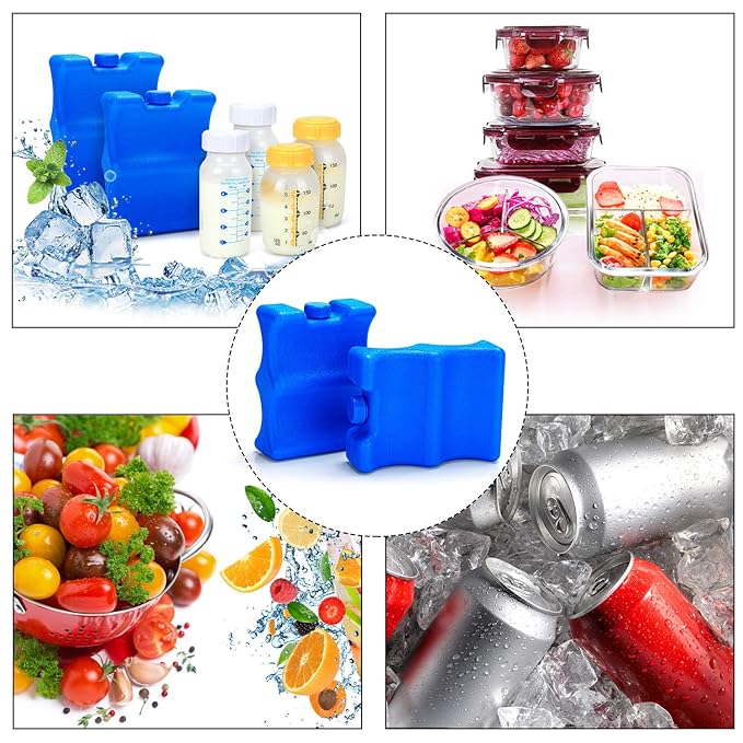 Luxja Reusable Ice Packs for Breastmilk Storage (Pack of 2), Breastmilk Bottle Ice Packs for Breastfeeding Working Mom (Fit for 4-5 Ounce), Blue