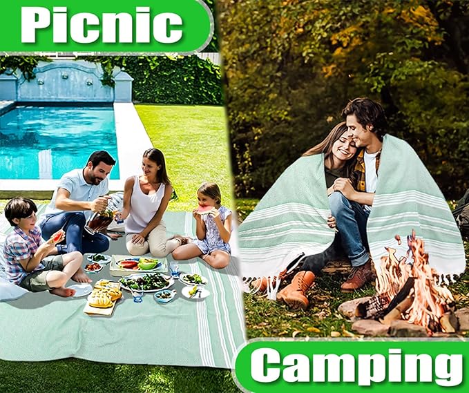 Oversized Turkish Beach Towel Blanket Cotton Giant XL Sandproof Towels Huge Linen XXL Extra Large Big Throw Quilt Blankets for Adults Cloud Travel Camping Glamping Accessories Essentials